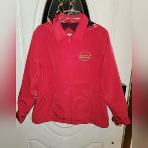 Corvette Indy Port Authority Women's Large Red Rain Jacket Detachable Hood